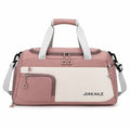 Sac de sport JIAKAILE Rose Poudré grande capacité avec compartiment chaussures et bandoulière amovible