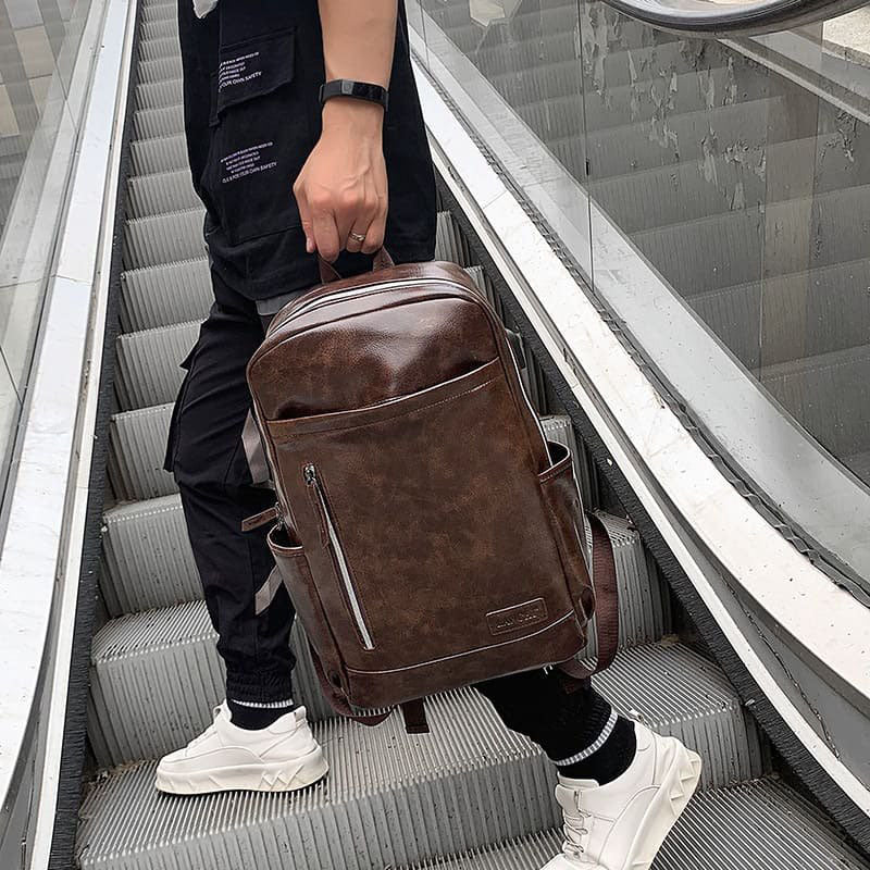 Sac à Dos Simili Cuir 15,6" Antivol – Business & Voyage