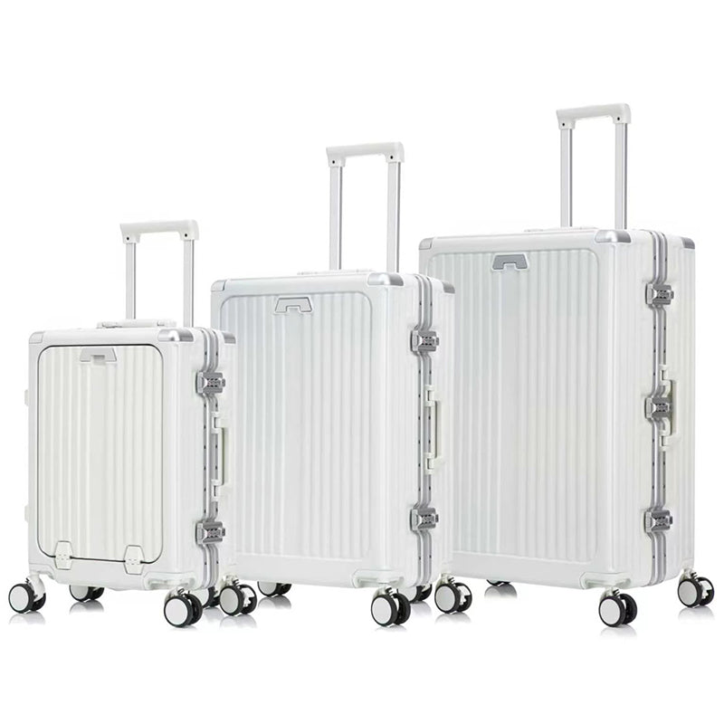 Set de 3 Valises Rigides Premium – Bagage Cabine, Moyenne & Grande avec Port USB Intégré, Poignée Télescopique et Roues Pivotantes 360°