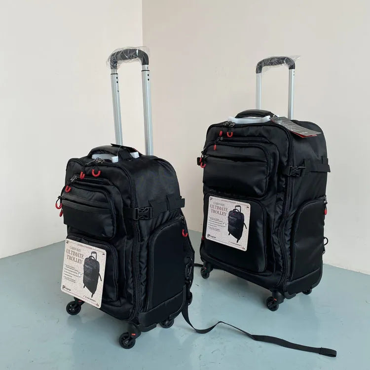 Lot de 2 Valises Cabine Multifonctions en Tissu Oxford – Roulettes 360°, Poignée Télescopique, Mode Sac à Do
