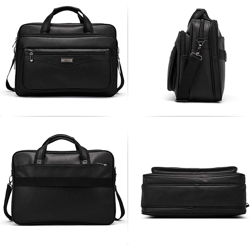 Cartable PC Portable Homme Cuir Noir Business – 15.6 & 17 Pouces | Livraison Maroc