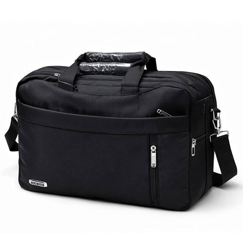 Cartable PC noir multifonction, sac à dos et sac bandoulière pour ordinateur portable, design professionnel et élégant