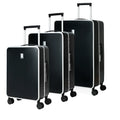 Pack de 3 valises rigides en polycarbonate noir – vue de face
