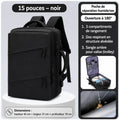 Sac à Dos Multifonction Imperméable – Ordinateur 15,6 Pouces, Ouverture 180°, Grande Capacité | Voyage, Travail & École