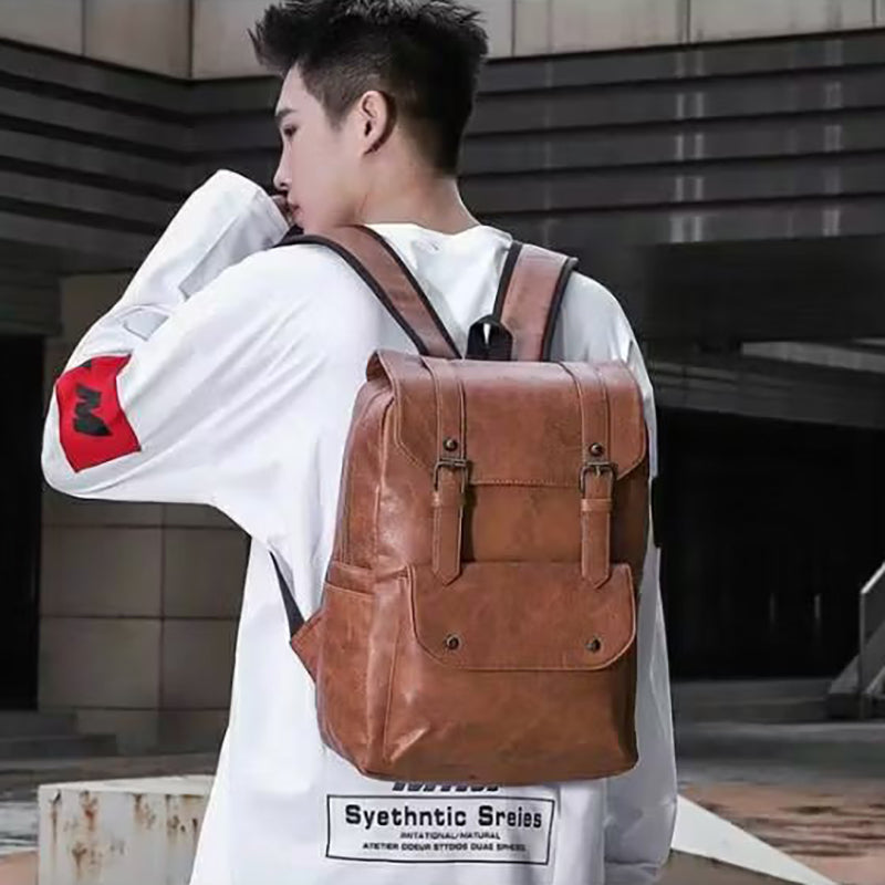 Sac à dos élégant en simili cuir — Style vintage minimaliste | Livraison rapide