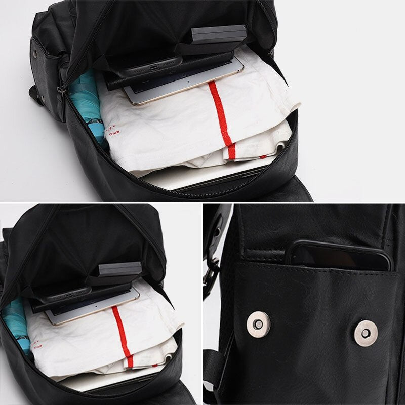 Sac à dos rétro en simili cuir — Style vintage bohème | 3 coloris