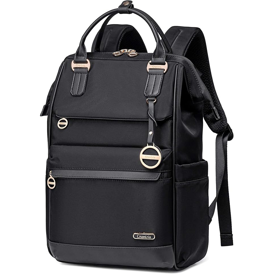 Sac à dos femme noir élégant Urban Edge Couture vue de face