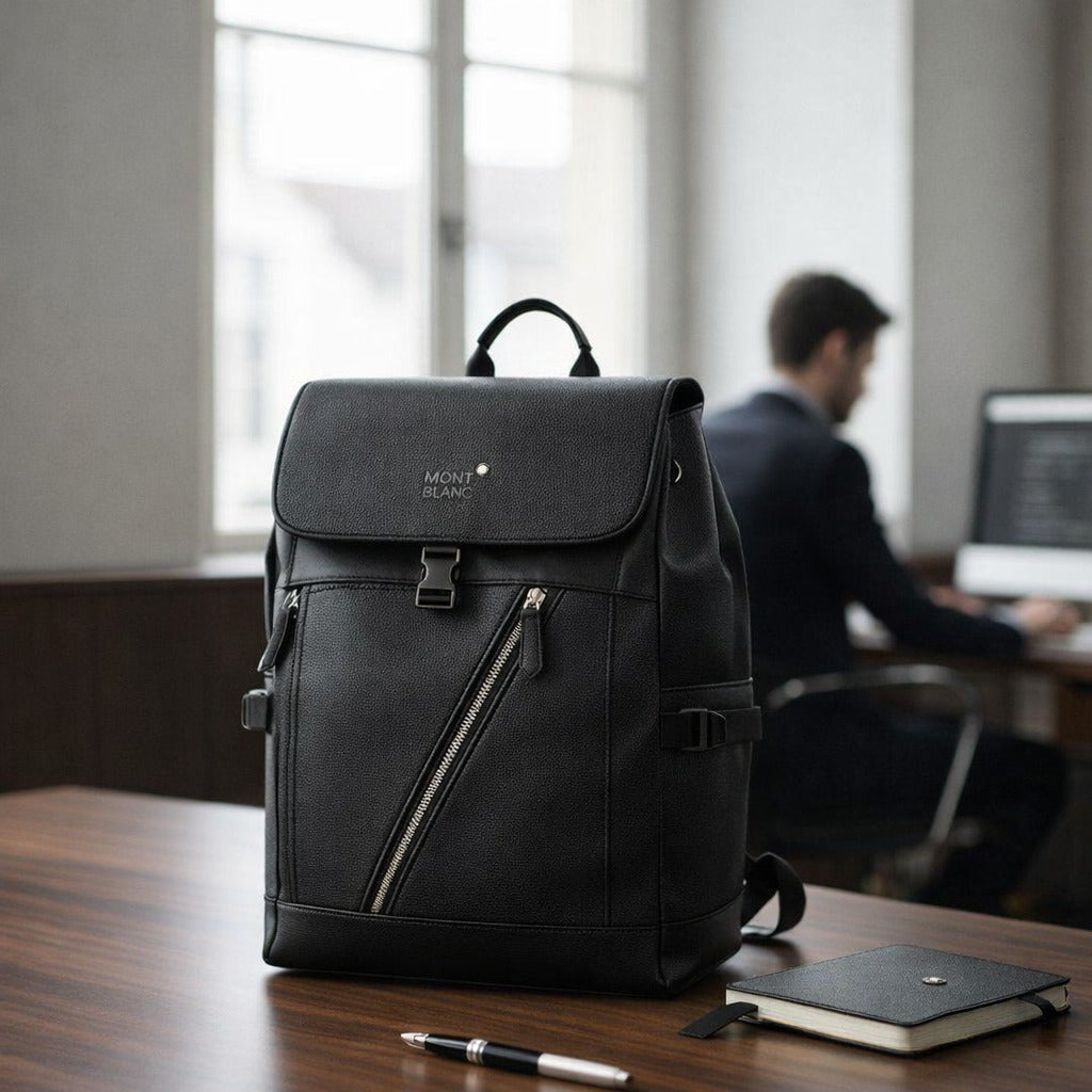 Sac à dos MB & PR Semi Leather | Sac élégant pour travail, voyage & PC