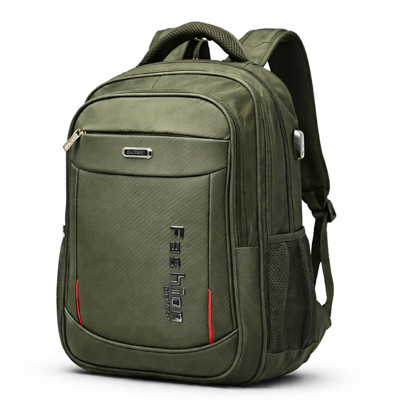 sac à dos voyage grande capacité vert militaire avec compartiment ordinateur 17 pouces, design moderne et résistant