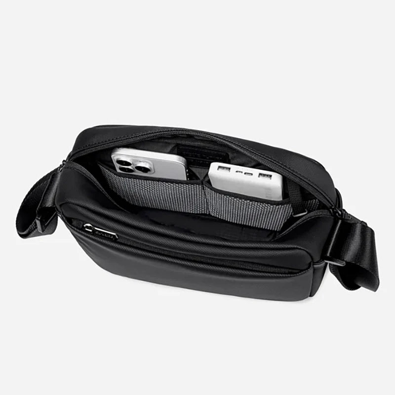 Sac Bandoulière Imperméable Unisexe – Sacoche Crossbody Oxford Multicompartiments Noir
