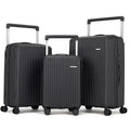 Set de 3 valises rigides ABS+PC noir 20/24/28 pouces