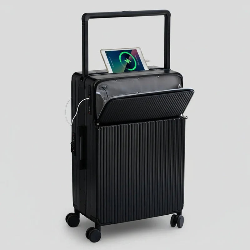  Valise cabine rigide en polycarbonate avec port USB intégré et roues pivotantes 360°