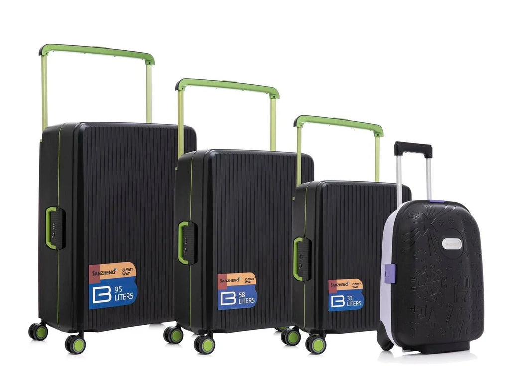 Pack de 4 valises rigides avec roulettes 360 et serrure TSA